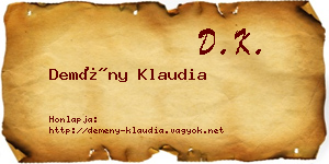 Demény Klaudia névjegykártya