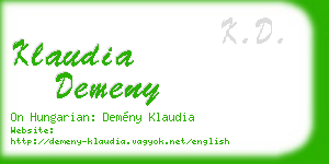 klaudia demeny business card
